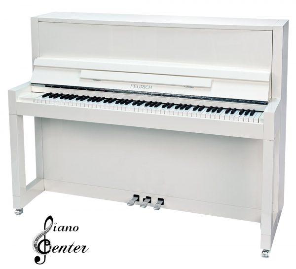 پیانو آکوستیک FEURICH 115 – PREMIERE White Polished - Chrome